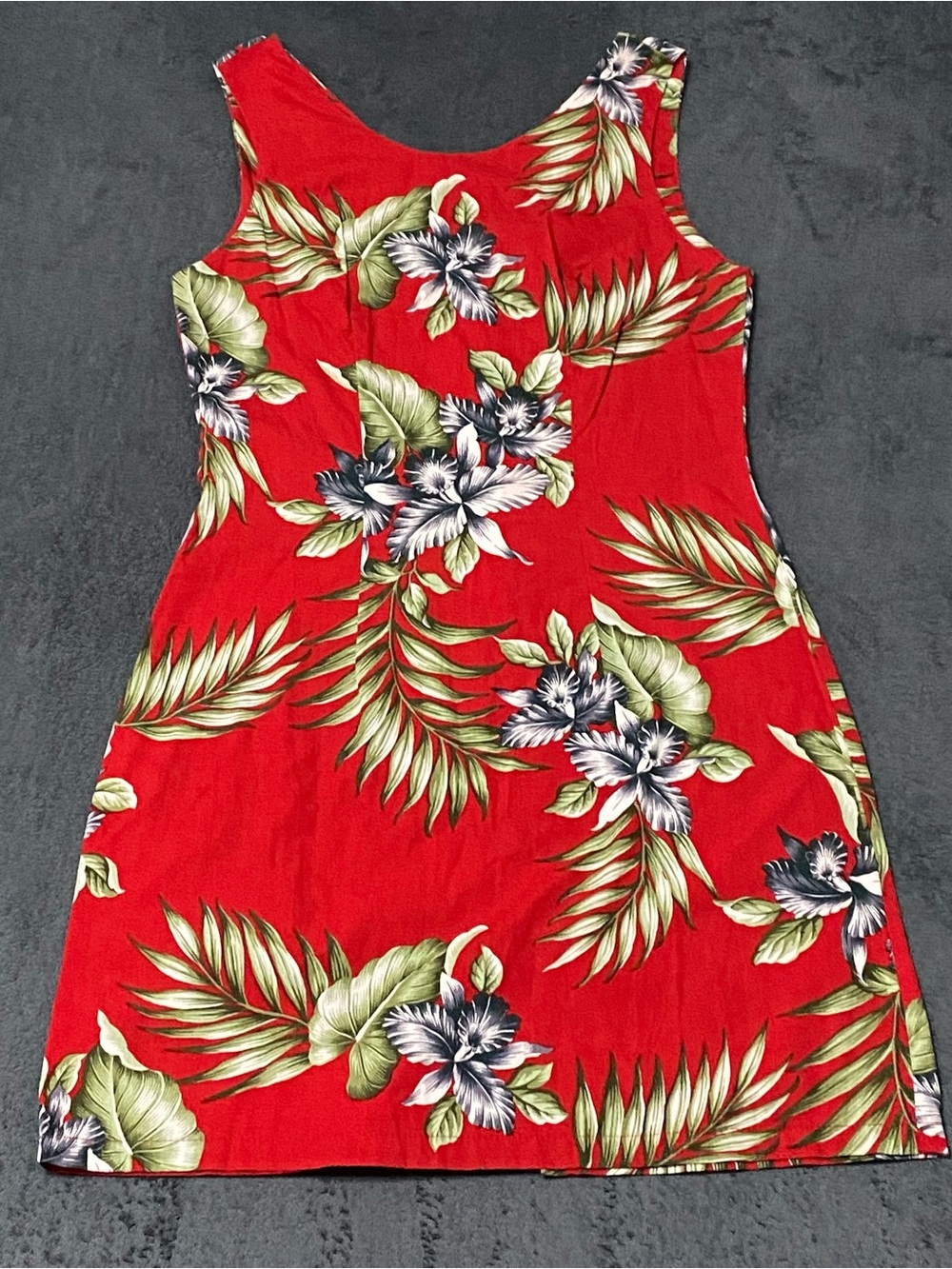 Aloha Republic Dress Women S Red Hawaiian Floral Tropical Sleeveless Cruise